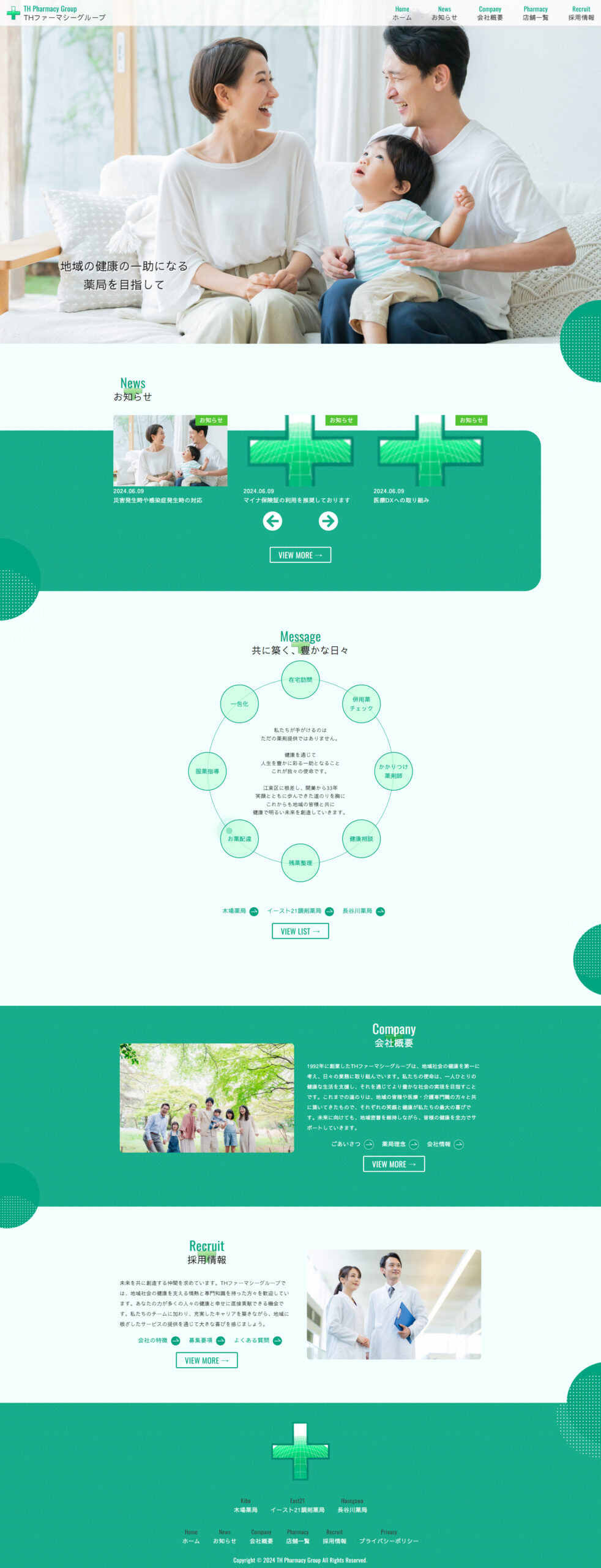 「THファーマシーグループ様」ホームページ制作